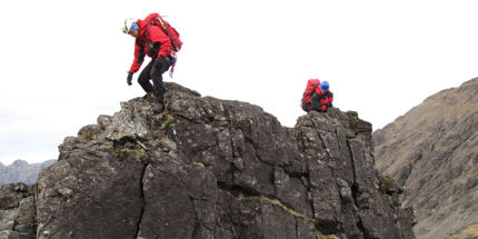 Knife-edge drops on Scotland's Cuillin Ridge