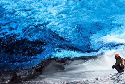A magnificent ice cave in Iceland. 
