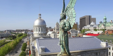 An angel’s view with Bonsecours market in the background.