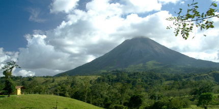 Mt. Arenal rises above the lush Costa Rican landscape.