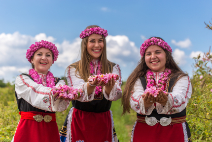 Celebrating the Rose Festival in Kazanlak, Bulgaria.