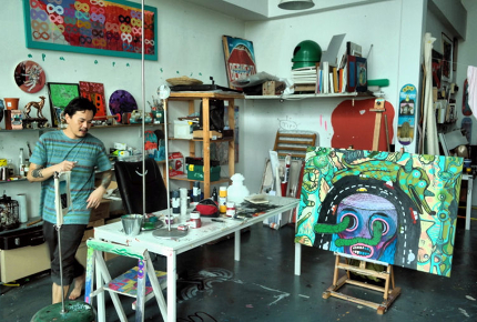 Donald Abraham shows us around his art studio