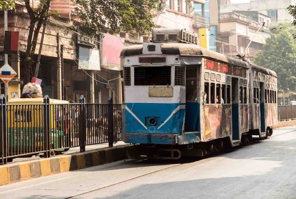 Hopping on a tram is a good way to get around Kolkata