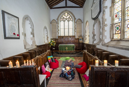 Inside All Saints church in West Stourmouth