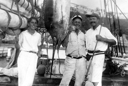 Joe Russell and Ernest Hemingway (right) at Havana Harbour, 1932