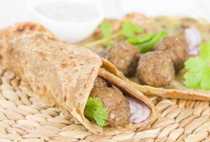 Kathi rolls are a popular roadside snack