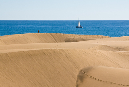 Large dunes flank the idyllic Maspalomas beach