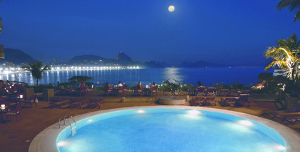 Enjoy stunning views from the rooftop pool at the Sofitel Rio de Janeiro.