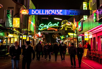 Hamburg's Reeperbahn is known locally as 'the sinful mile'