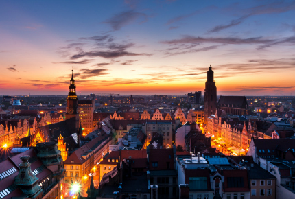 Wrocław, the European Capital of Culture 2016, at night