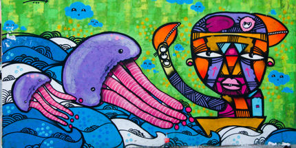 A snapshot of Santiago's colourful graffiti