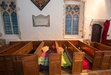Sleep between the pews in Saint Mary's church in Fordwich
