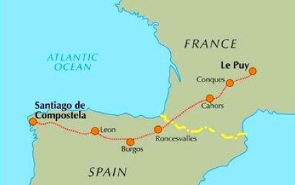 The 1,600km route between Le Puy and Santiago