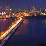 The Causeway that links Malaysia and Singapore. 