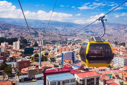 The cable car that links neighbouring cities La Paz and El Alto