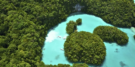 The limestone peaks and limpid waters of Palau