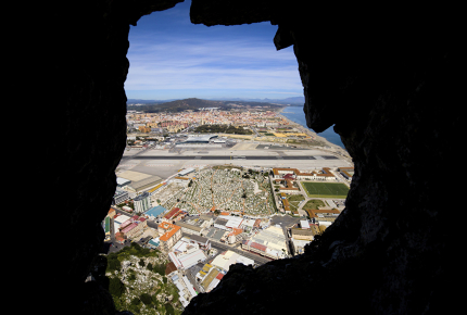The view from secret tunnels hewn into the Rock of Gibraltar