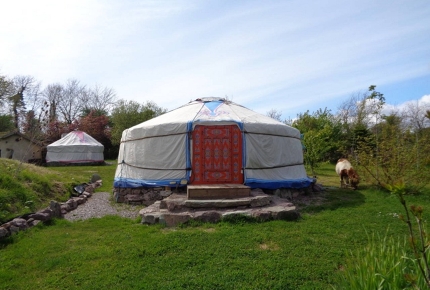 This cool yurt is only a few minutes from the beach