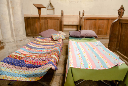 Your quaint sleeping arrangement in the church of Saint Andrew in Ufford