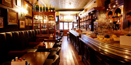 The traditional interior at The Fox & Anchor, London