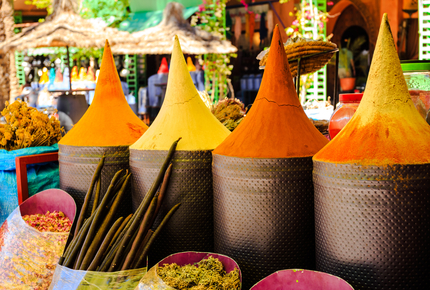 Spice stalls in Marrakech's souk