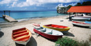Boats on the beach in the world's newest country, Curacao