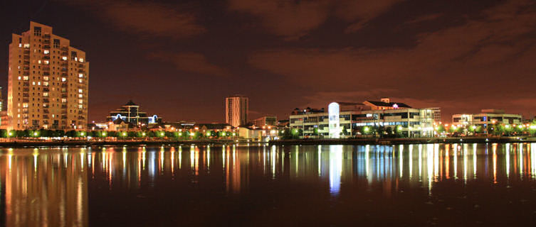 Salford Quays At Night, Manchester