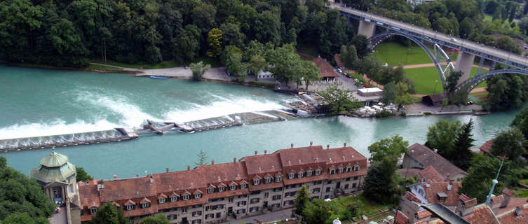 Bern River and Kirchenfeldbrucke