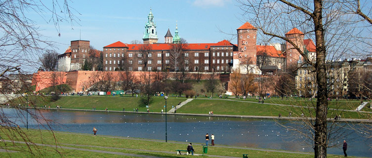 Wawel castle on the bank of the Vistula, Cracow