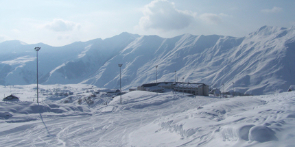 Gudauri's ski slopes are bathed in sunshine