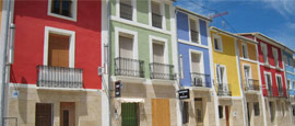 Colourful buildings in Alicante