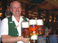 Man serving beer at Oktoberfest