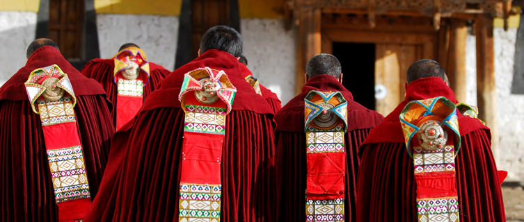 Tibetan monks in ceremony