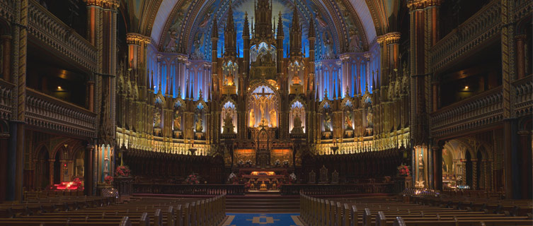 Notre Dame Basilica is a landmark in Old Montreal
