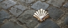 A scallop shell guides pilgrims along the Way of St James