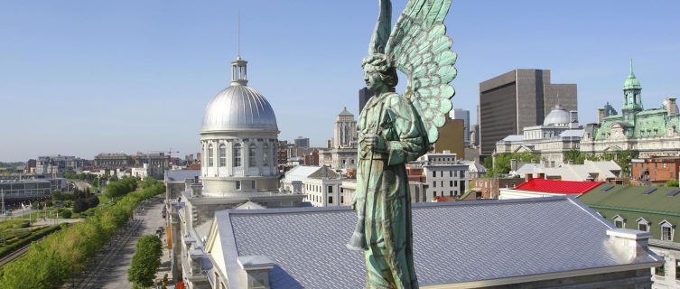 An angel’s view with Bonsecours market in the background.