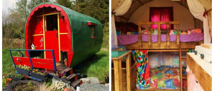 Another Airbnb gem: a gypsy wagon in the middle of a meadow