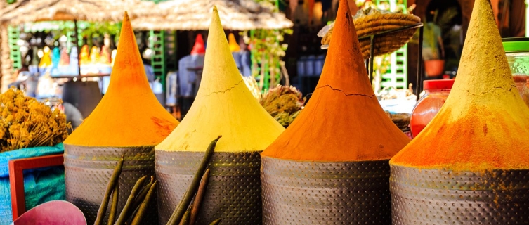 Aromatic, colourful, and exotic Moroccan spices. 