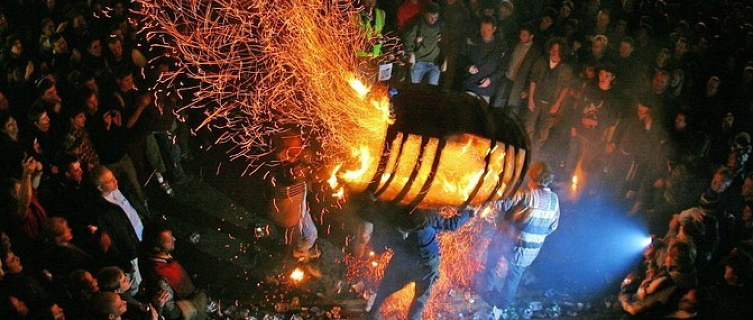 Flaming hell: the scene in Ottery on Bonfire Night