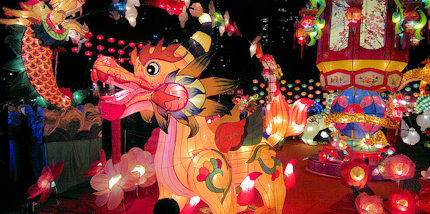 Brightly lit lanterns mark the unofficial Chinese Valentine's day