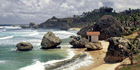 Bathsheba's strangely-shaped coral rocks litter the shoreline