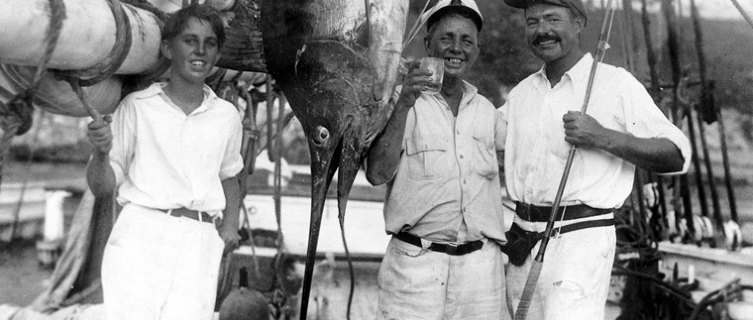 Joe Russell and Ernest Hemingway (right) at Havana Harbour, 1932