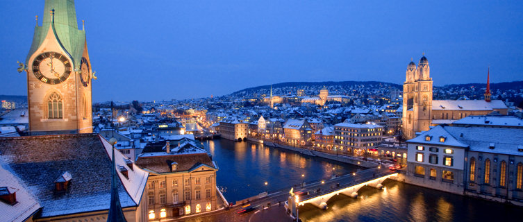 Snow-covered Zurich