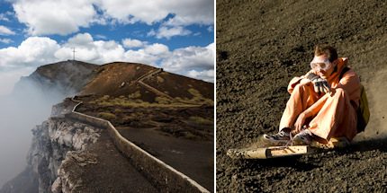 Forget surfing on water, boarding down a volcano's more exciting
