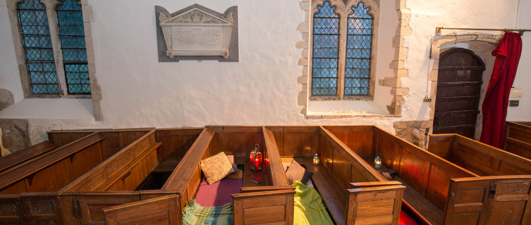 Guests can sleep between the pews in St Mary's church