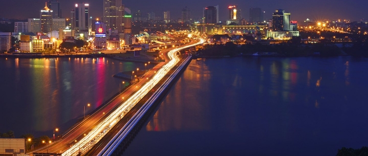 The Causeway that links Malaysia and Singapore. 
