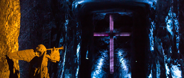 The Salt Cathedral of Zipaquira is 180m (590ft) underground