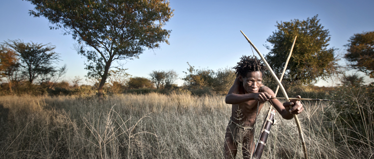 The San in Namibia teach tourists traditional skills