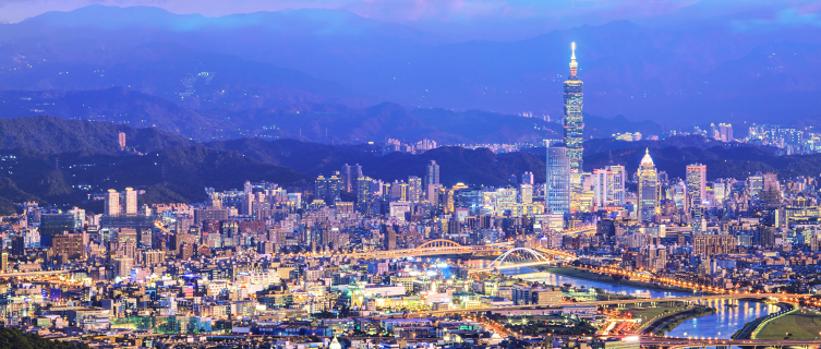 The glittering skyline of Taipei