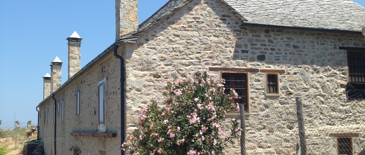 The stone exterior of Graceman's monastery